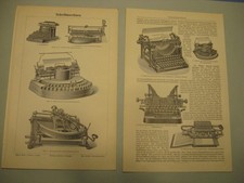 Maszyny do pisania, biuro i inne 6 oryginalnych tablic z 1896 roku-Oryginalne litografie