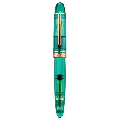 Majohn P140 Piston Fountain Pen NO.8 EF/ F/M Nib, Transparent Green Writing Pen