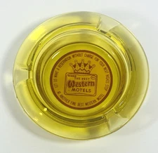 The Best Western MOTELS Member Vintage Amber Glass Advertising Small 4" Ashtray
