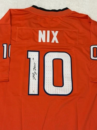 Bo Nix Denver Broncos Signed Football Jersey COA
