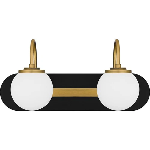 Matte Black Two Light Bath from the Desmond Collection - Picture 2 of 5