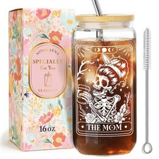 The Mom Cup,Cool Mom's Birthday Gifts for Women,Grandma,Mama Glass