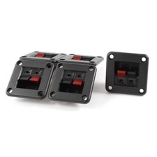 5pcs Red Black 2 Way Push Jack Square Speaker Terminals Plate Release Connector