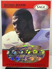 MICHAEL RUCKER 1999 SAGE HIT AUTOGRAPH AUTO #/999 NEBRASKA football