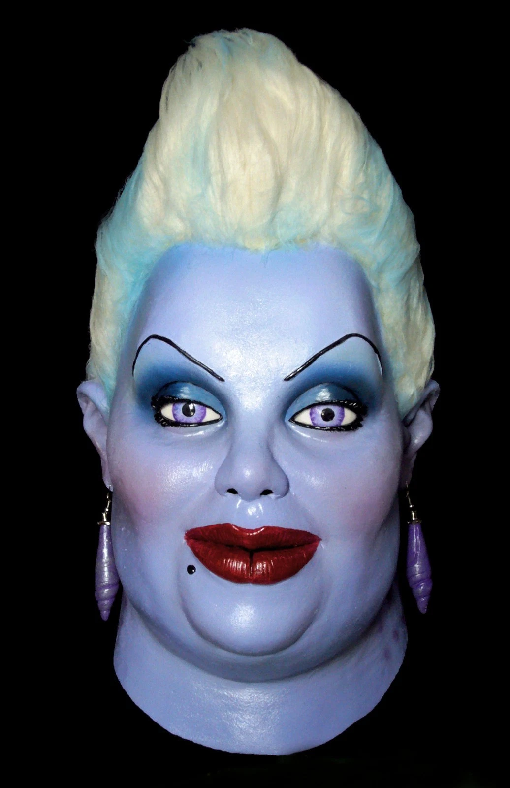 Ursula/Divine Hybrid Latex Mask, The Sea Witch mask, Hoops not included