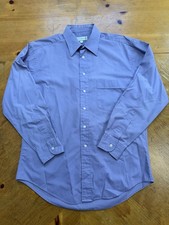 Vintage Ysl Yves Saint Laurent Purple Button Dress Shirt Mens 15 1/2 32-33 M