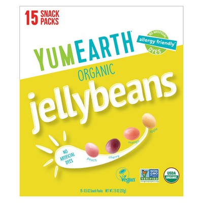 Organic Jelly Beans, 15 Snack Packs, 0.5 oz (14 g) Each