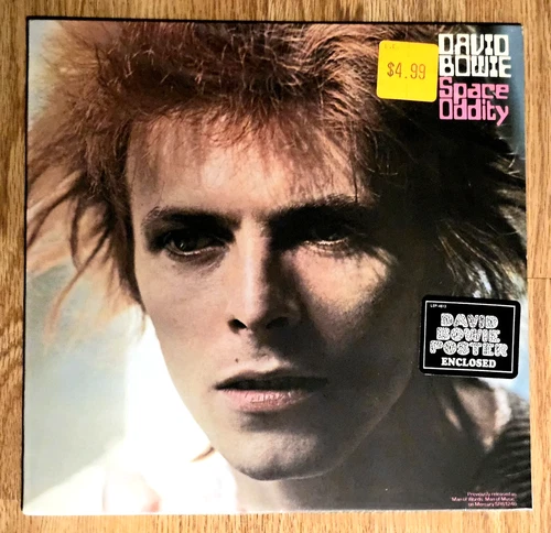 DAVID BOWIE Space Oddity ORIGINAL 1972 STILL SEALED with HYPE STICKER and POSTER