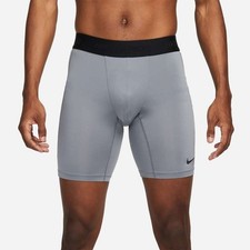 NIKE PRO DRI FIT MENS TRAINING FITNESS LONG SHORTS GREY/BLACK FB7963-NWT