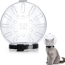 Cat Muzzle Cat Helmet Grooming Muzzle Cat Adjustable Hood Transparent Breathable