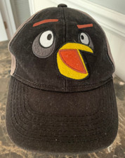 ANGRY BIRDS BASEBALL HAT YOUTH SNAPBACK ADJUSTABLE RED BLACK BIRD IS THE WORD