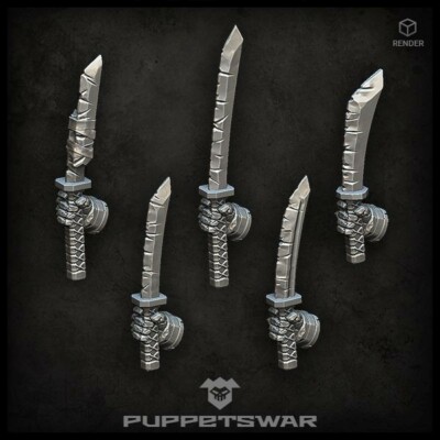 Five models Orc Katanas (right) Puppetswar S394
