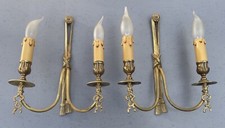 Luci da parete bronzo dorato stile francese Luigi XVI nastro e nappa