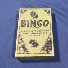 Vintage Wood Milton Bradley Bingo Calling Numbers 1-75 Full Set W/Original Box