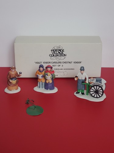 Department 56 Dickens' A Christmas Village, Carols Violet & Chestnut Vendor 3pcs - Picture 5 of 7