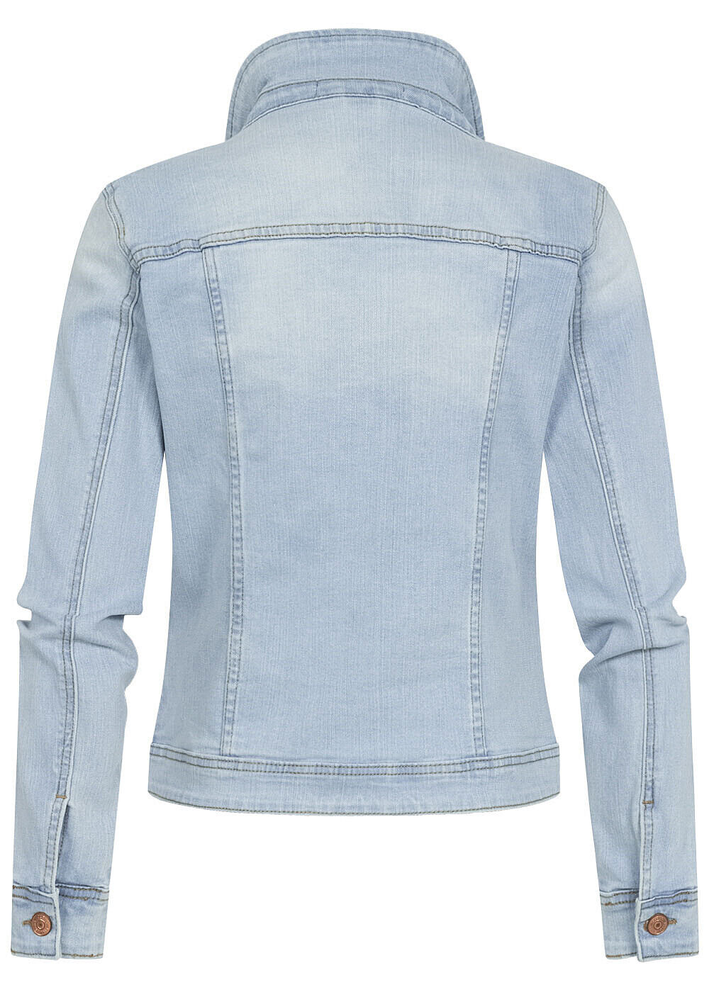 Damen Cloud5ive Jeans Jacke kurz Knopfleiste Brusttaschen hell blau N24027004