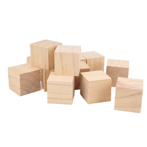 Unfinished Wooden Blocks Sanded Edges Small Wood Cubes For Puzzle