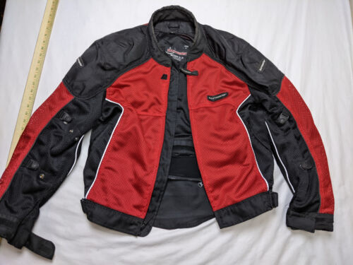 Tour Master Armored Intake 3.0 Men's M Med Red Black Motorcycle Riding Jacket - Picture 1 of 23