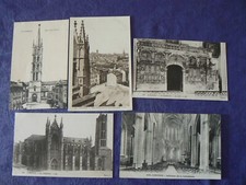 LOT 5 CARTES ANCIENNES LIMOGES (87)  CATHEDRALE INTERIEUR EXTERIEUR JUBE EGLISE