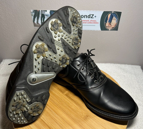 FootJoy FJ Originals Men's Black Leather Soft Spike Golf Shoes Size 9.5M - Picture 5 of 8
