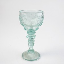 Antiker 1900? Weinrömer Pressglas Kuppa & Balusterschaft, grünstichig, Schaudig?