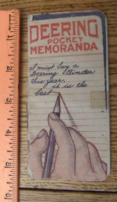 1904 Deering Pocket Memoranda Pre International Harvester Advertiser Corn Binder