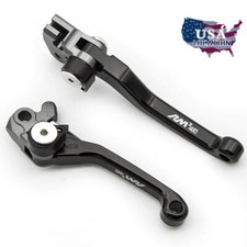 CNC Dirt Bike Brake Clutch Levers Handle Logo Black For Suzuki RMZ450 2005-2010