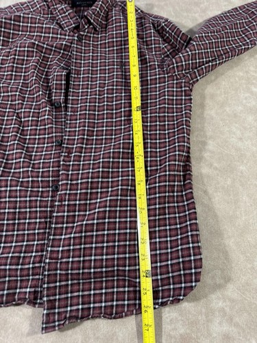All Saints Mens Long Sleeve Collared Plaid Multicolor Button Up Shirt Medium - Picture 7 of 7