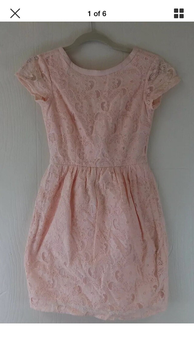 H&M Conscious Collection Lace Dress Size 4 Peach Pink Sheath Pockets Wrap Back | eBay H&M Conscious Collection Lace Dress Size 4 Peach Pink Sheath Pockets Wrap Back | eBay