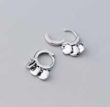 925 Sterling Silver Tiny Heart Small Huggie Hoop Earrings A1170