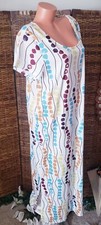 New NoraCora White Polka-dot Colorful Soft Oversize Long T-Shirt Dress Sz L