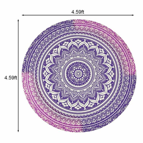 Strand Hippie Mandala Bohemian Rund Wandteppich Überwurf Yogamatte Handtuch Indische Decke - Bild 2 von 18