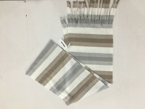 Old Navy Scarf 100% Polyester Fringed Scarf tan striped NEW 