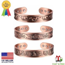 Solid Pure Copper Magnetic Therapy Bangle Bracelet, New Design