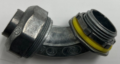 (QTY 5) McMaster Carr Liquid Tight 1'' 90-Degree Metal Conduit Connector FNMC-B