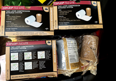 Coflex TLC 2 Layer compression Bandage System -  Lot of 4 sets - new
