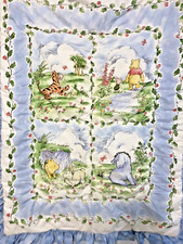 Vintage Classic Winnie the Pooh Baby Comforter Crib Blanket Ruffle Tigger