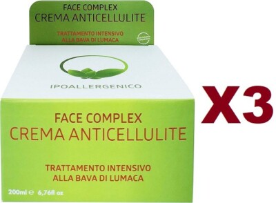 3 PCS FACE COMPLEX ANTI-CELLULITE CREAM SNAIL SLIME 200ML INTENSIVE TREATMENT