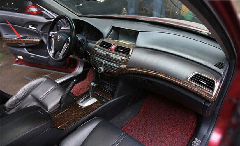 Tira de cubierta de panel de puerta interior de grano de madera para Honda Accord Crosstour 2008-2013 Foto 3 de 4