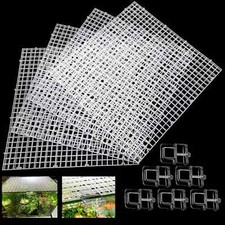 4 Aquarium Lid Hood Fish Tank Top Cover Terrarium Lid Plastic Grid Panel Egg Cra