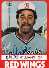 DALLAS WILLIAMS SIGNED AUTO'D 1980 TCMA CARD #2 ROCHESTER RED WINGS ORIOLES REDS