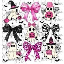 Sublimation Transfer Halloween Pink Ghost Ready To Press Heat Transfer