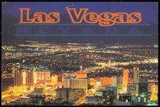 Las Vegas Nevada Aerial City View Postcard