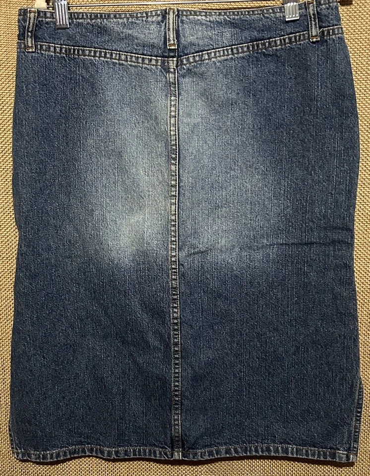 Falda vaquera azul Paris 9 bigotes caderas expuestas botones ventilación lateral vintage Y2K Foto 4 de 4