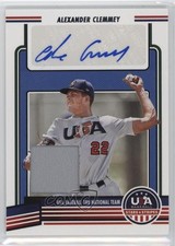 2023 Panini USA Baseball Stars & Stripes Materials Alexander Clemmey Auto 0r2b