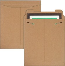 Natural Brown Tab Lock Rigid Mailers, 12.75 x 15 Inch. Pack of 10 Cardboard