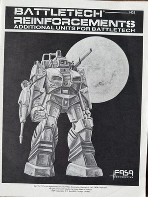 Battletech - Reinforcements Data Sheets - Ral Partha - Fasa