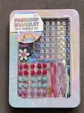 Friendship Bracelet DIY Kit w/ Alphabet Beads  Strings Tin Set Ages 6 New