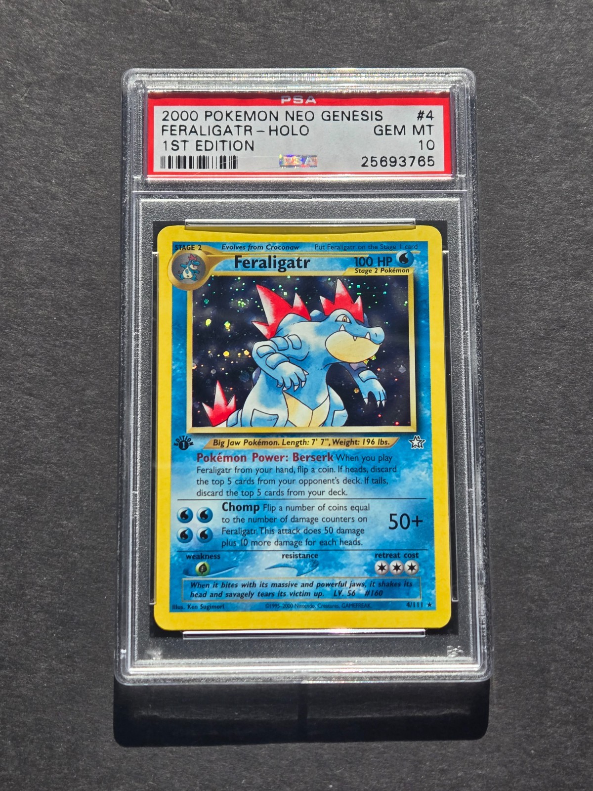 Pokemon PSA 10 1ST EDITION NEO GENESIS FERALIGATR 4/111 - GEM MINT