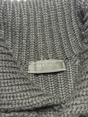 Vintage Archive Prada Men Late 90's Black Knit Double Breasted